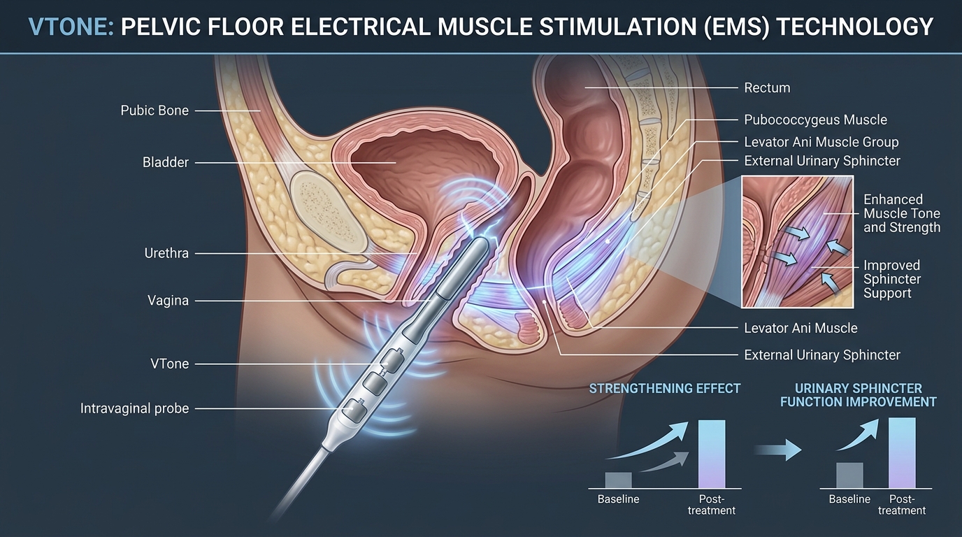 VTone Intravaginal Electrical Muscle Stimulation Pelvic Floor Mechanism